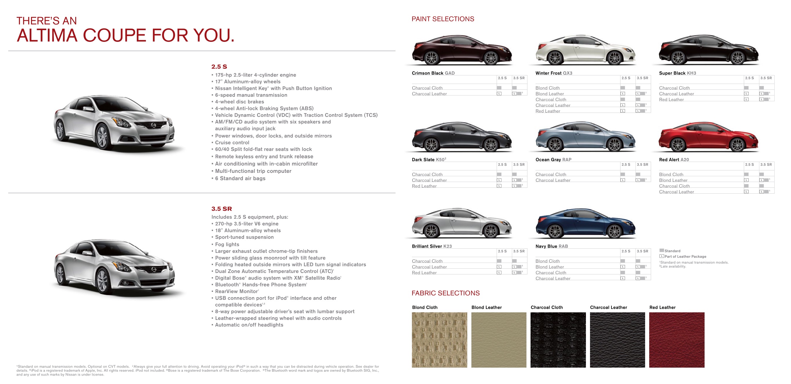 2012 Nissan Altima Brochure Page 9